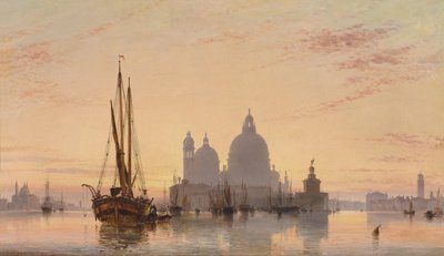Venetian View with the Church of Santa Maria della Salute by Edward William Cooke
